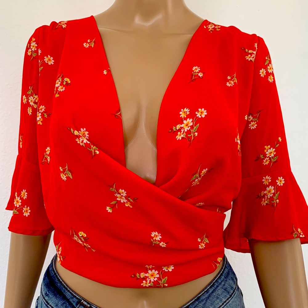 Floral Wrap Top